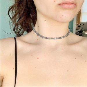 Light blue beaded choker